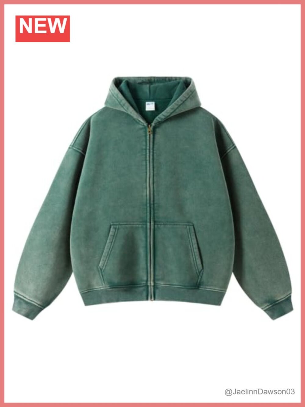Womens Zip Up Hoodie Long Sleeve Oversized Acid Wash Y2K Sweatshirt Pockets